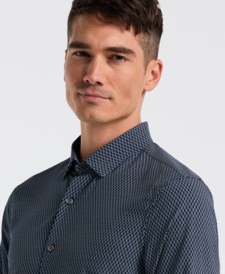 Men's Slim-Fit Diamond Geo-Print Shirt