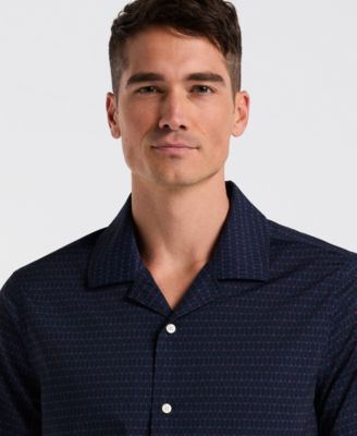 Men's Hexagon Pop Print Camp-Collar Shirt