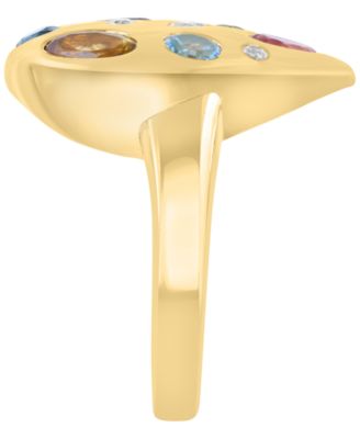 Multi Gemstone Ring (1-7/8 ct. t.w.) in 14k Yellow Gold Over Silver