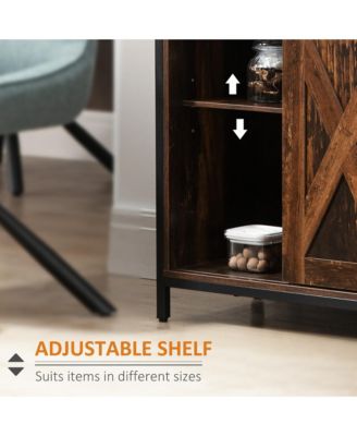 Industrial Sideboard Cabinet with Sliding Barn Doors,