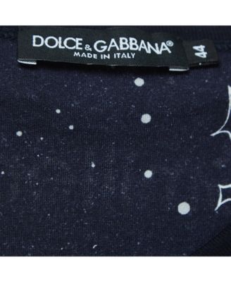 Women's Navy Blue Space Print Cotton Half Sleeve T-Shirt