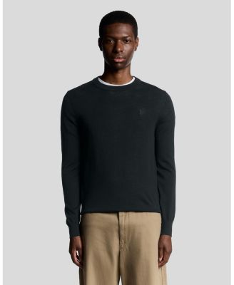 Men's Tonal Eagle Merino Crew Neck Sweater