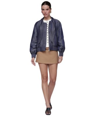 Women's Scarf Tie Neck Bomber Jacket