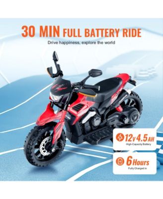 12V Kids Electric Motorcycle with Detachable Training Wheels