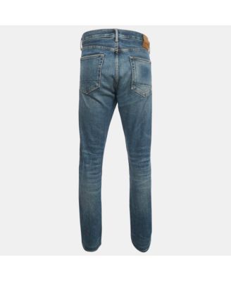 Men's Blue Washed Denim Slim Fit Jeans