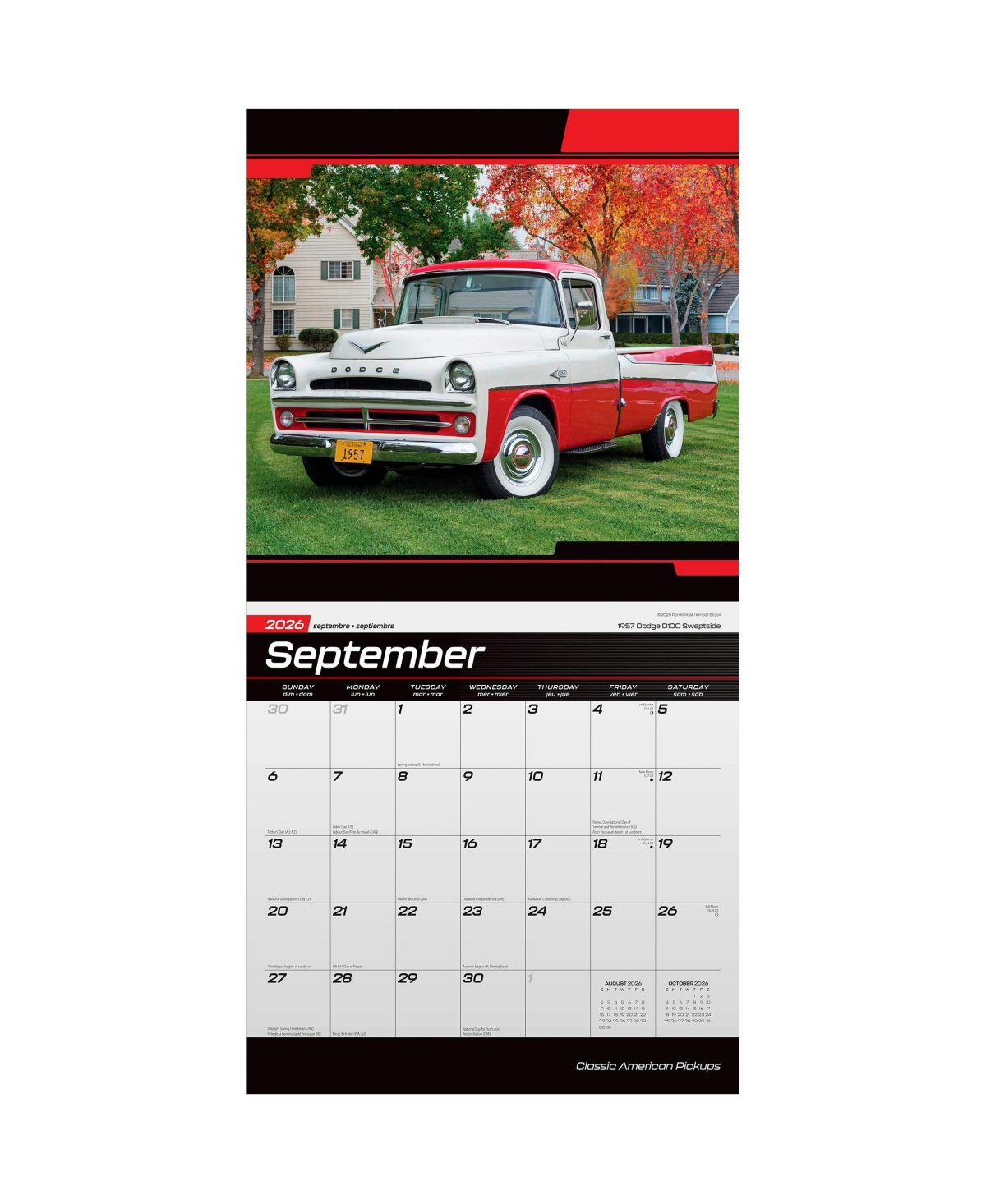 BrownTrout Classic American Pickups Official | 2026 12 x 24 Inch Monthly Square Wall Calendar | Foil Stamped Cover | Plastic-Free