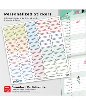 Plastic-Free Matte Paper Monthly Wall Calendar with Sticker Sheet, 12 x 24 Inch, The Very Busy Family Organizer 2026