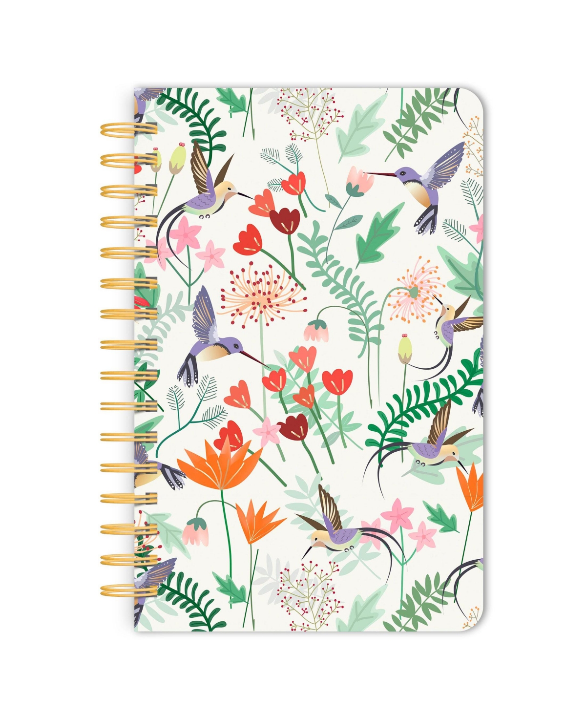 BrownTrout Hummingbirds | 5.25 x 8.25 Inch Compact Wire Journal | Non-Dated | Foil Stamped Cover.