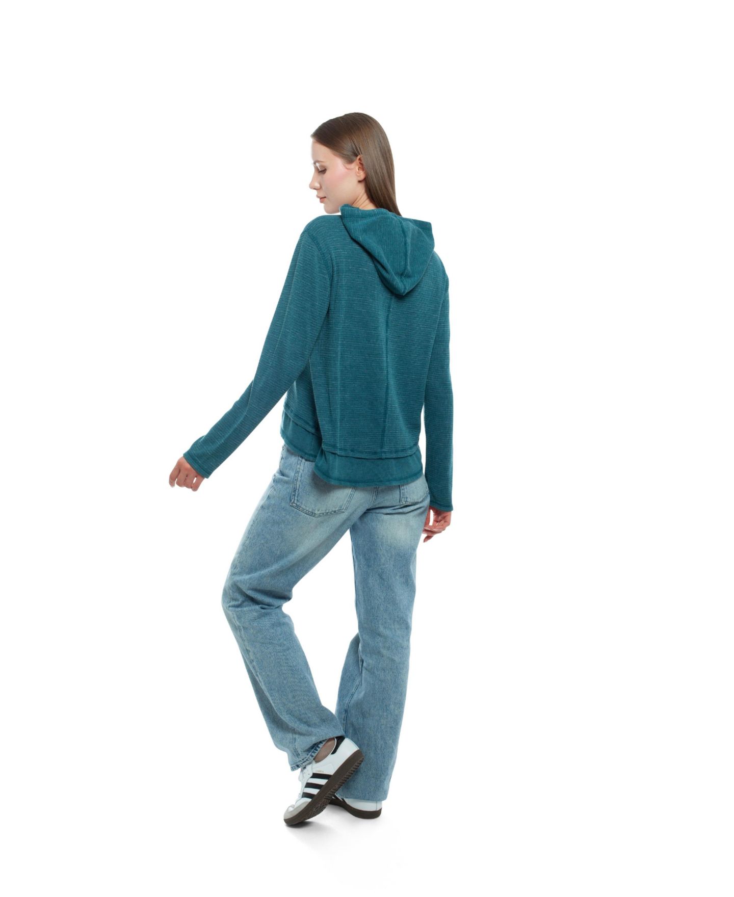 Женское худи WILT Clothing Long Sleeve Double Peplum, цвет: Синий — фото 6