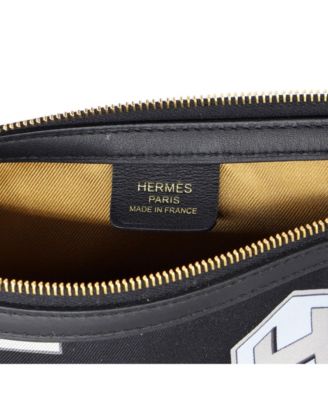Pre-Owned HERMES Sursoie To Go Pouch Printed Silk and Leather