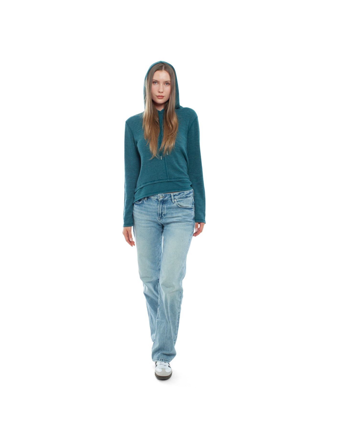 Женское худи WILT Clothing Long Sleeve Double Peplum, цвет: Синий — фото 12