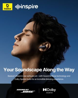 Baseus Inspire XP1 Premium Wireless Earbuds with Sound by Bose, Dolby Audio, and -50dB Real-Time Adaptive Noise Cancelling
