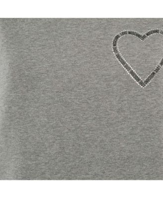 Women's Grey Logo Embellished Cotton Knit Mini Dress