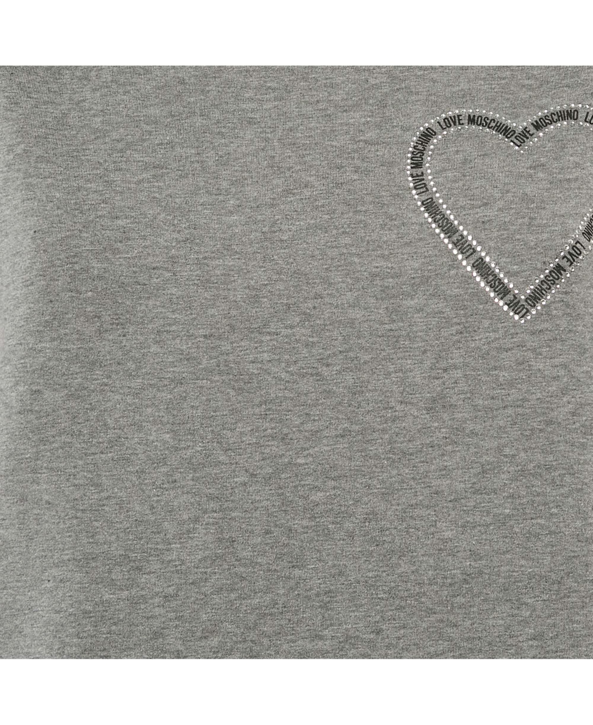 Pre-Owned Love Moschino Women's Grey Logo Embellished Cotton Knit Mini Dress