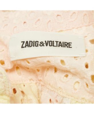 Women's Pink/yellow Camouflage Print Broderie Anglaise Cotton Requiem Dress