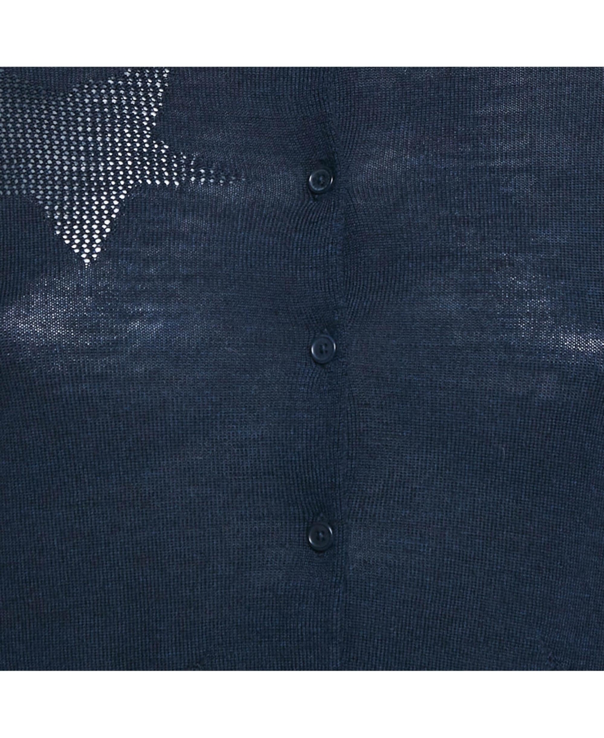 Pre-Owned Zadig & Voltaire Women's Navy Blue Star Patterned Knit Button Front Cardigan