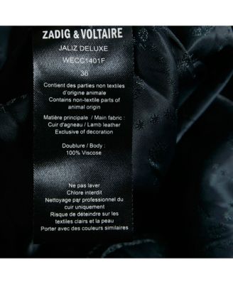 Women's Black Leather Fringed Mini Skirt