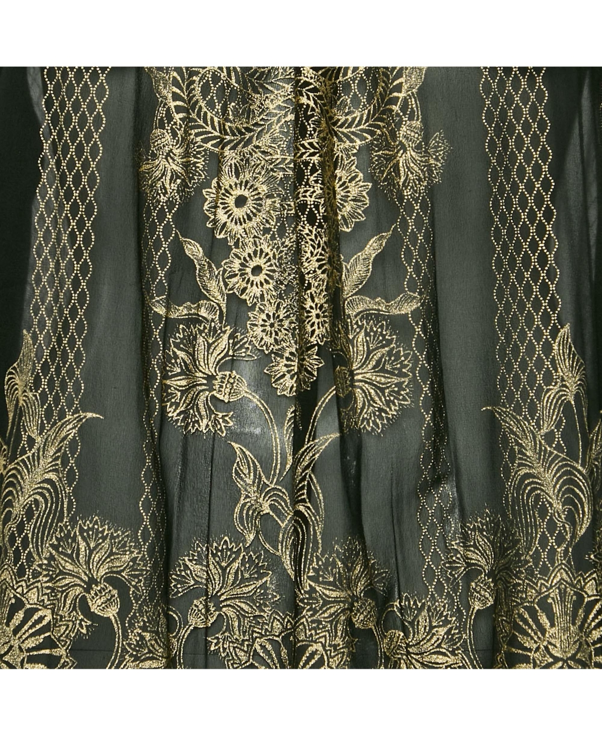 Pre-Owned Roberto Cavalli Women's Black Painted Silk A-Line Blouse