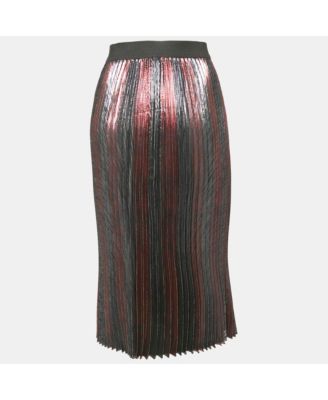 Women's Metallic Lurex Pliss&eacute Midi Joyce Skirt