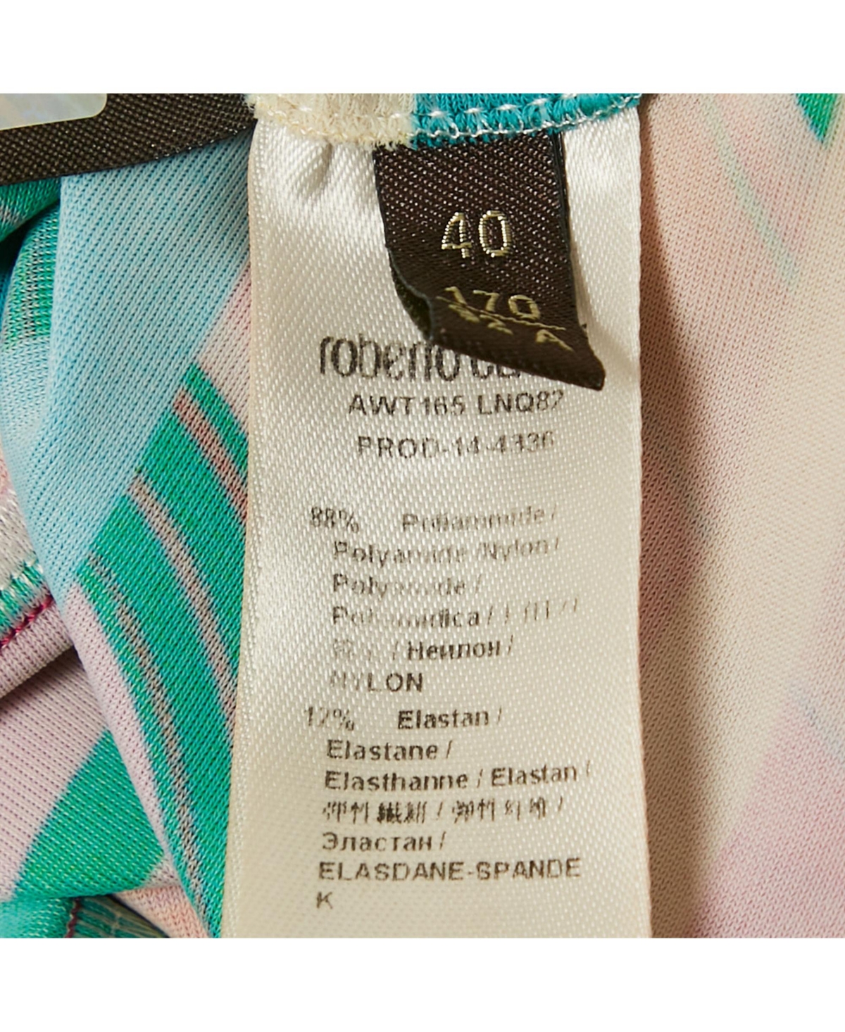 Pre-Owned Roberto Cavalli Women's Pink Printed Jersey Mini Dress