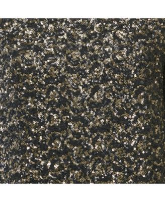 Women's Black/metallic Sequin Deluxe Rousse Mini Dress