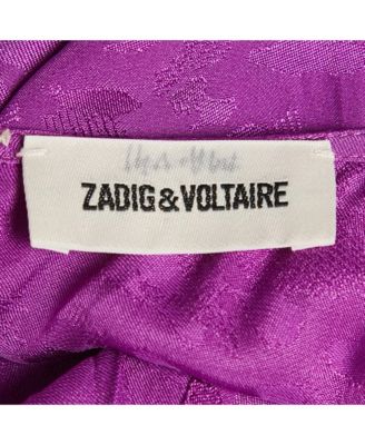 Women's Purple Silk Jacquard Belted Cathy Leo Camisole