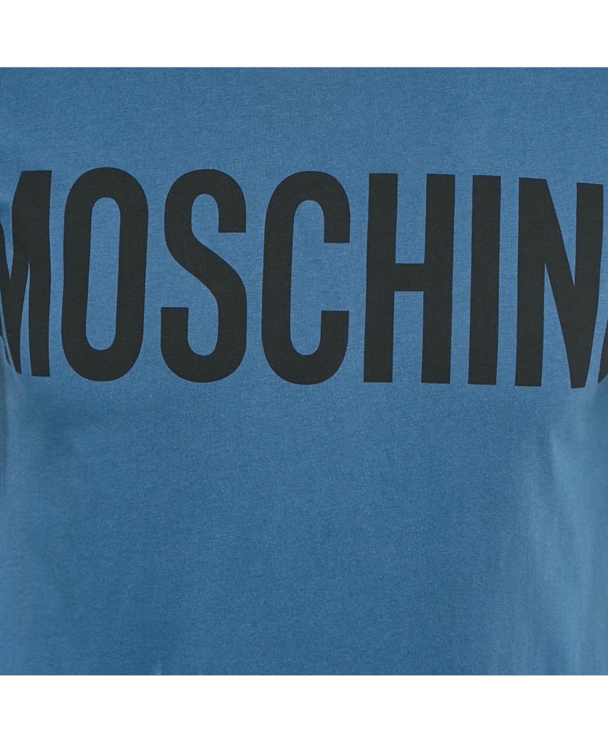 Pre-Owned Moschino Men's Couture Blue Logo Print Cotton Crew Neck T-Shirt