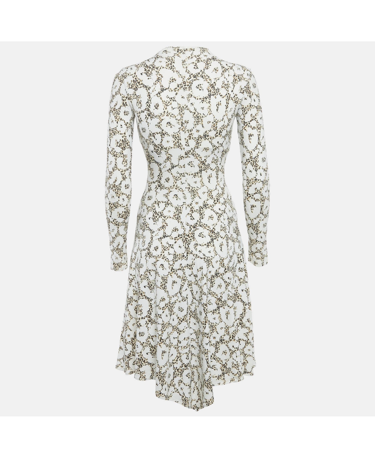 Pre-Owned Roberto Cavalli Women's White Animal Print Jersey Asymmetric Midi Dress
