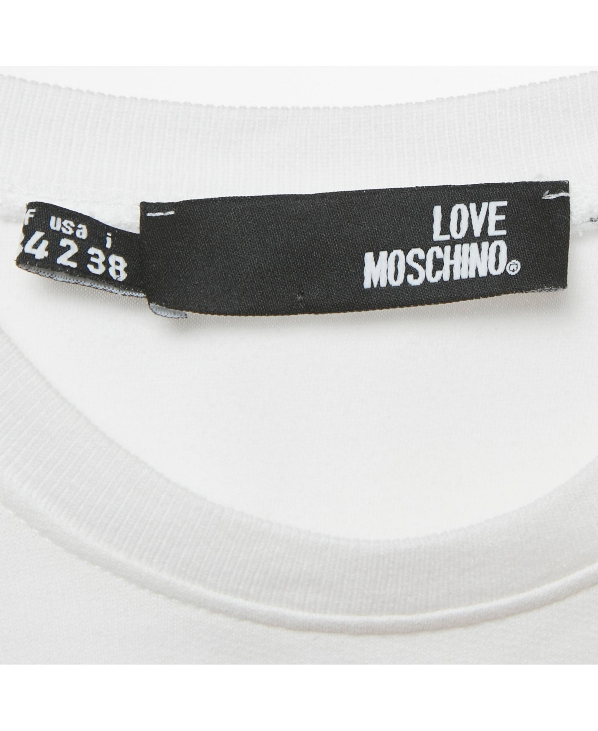 Pre-Owned Love Moschino Women's White Heart Print Cotton Sweatshirt