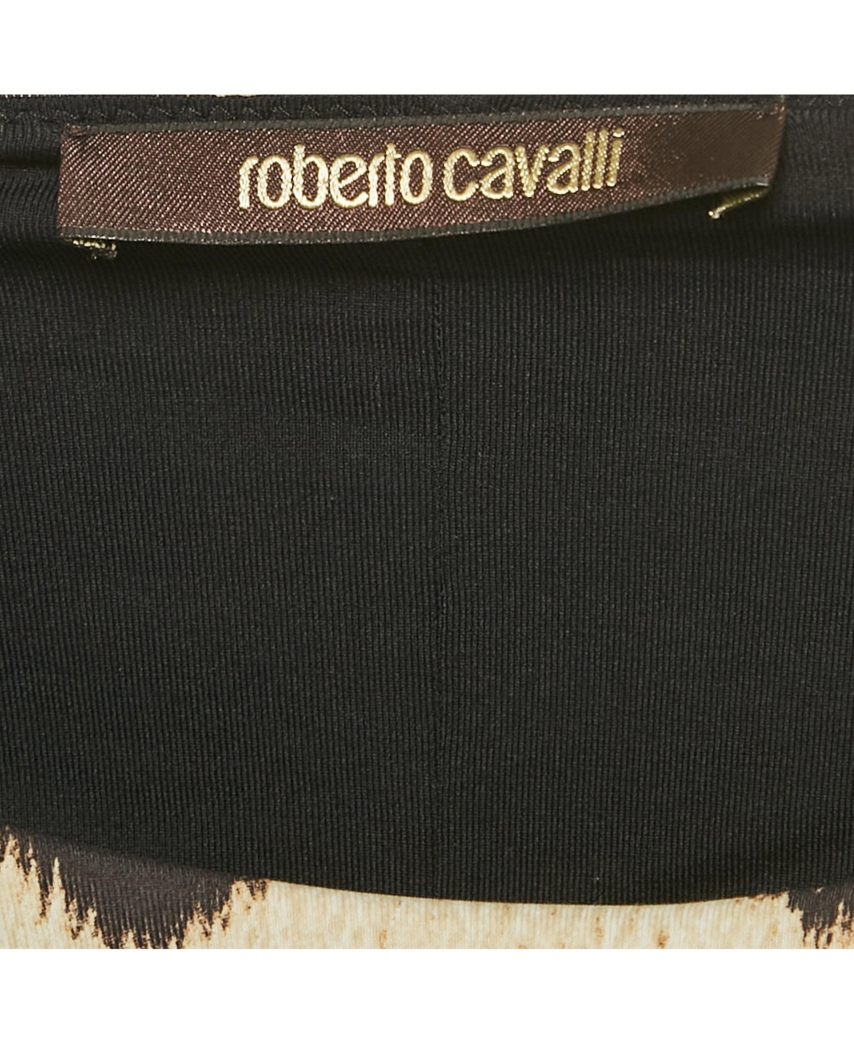 Pre-Owned Roberto Cavalli Women's Beige Animal Printed Jersey Cutout Back Detail Long Dress