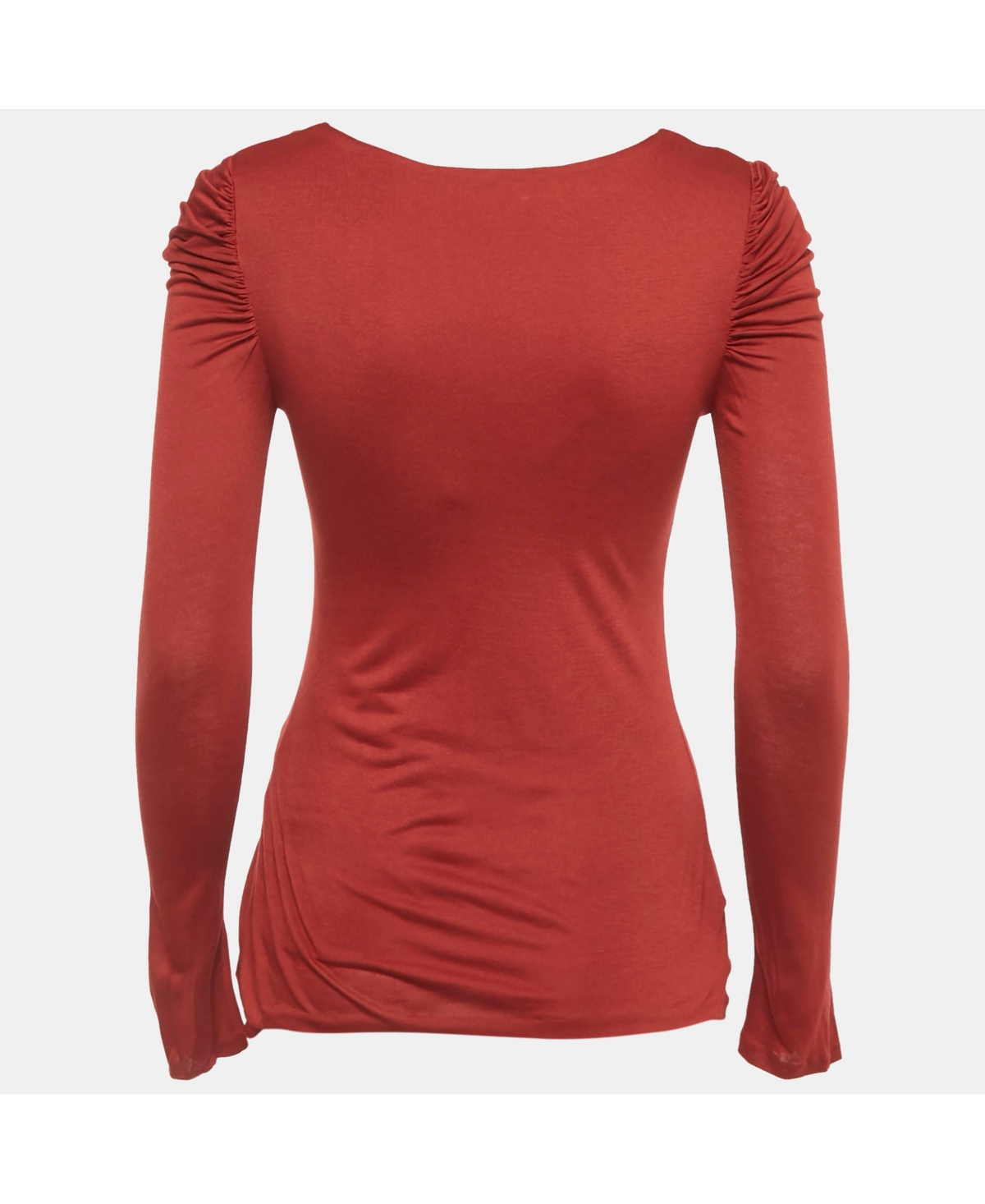 Pre-Owned Roberto Cavalli Women's Beige Cotton And Modal Faux Feather Detail T-Shirt