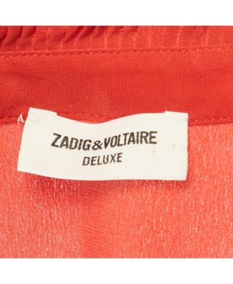 Women's Red Silk Ruffled Taccora Shirt