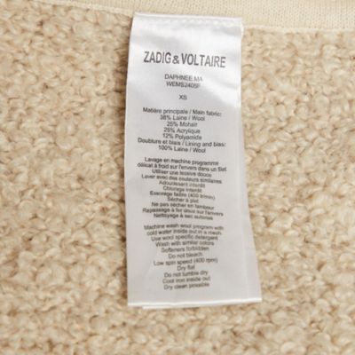 Women's Cream Boucle Open Front Daphnee Cardigan