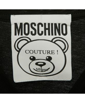 Women's Black Teddy Print Jersey T-Shirt Dress