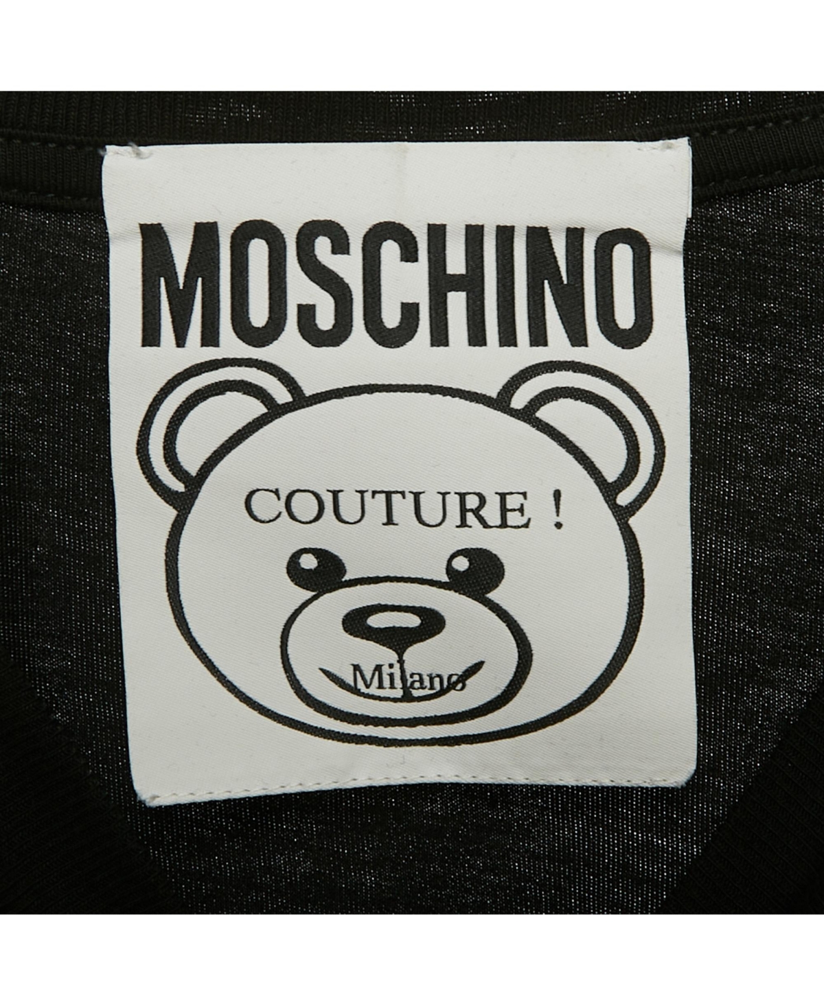 Pre-Owned Moschino Women's Black Teddy Print Jersey T-Shirt Dress