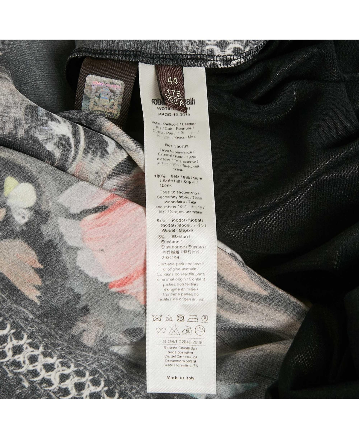 Pre-Owned Roberto Cavalli Women's Floral Print Silk Lace-Up Leather Tank Top