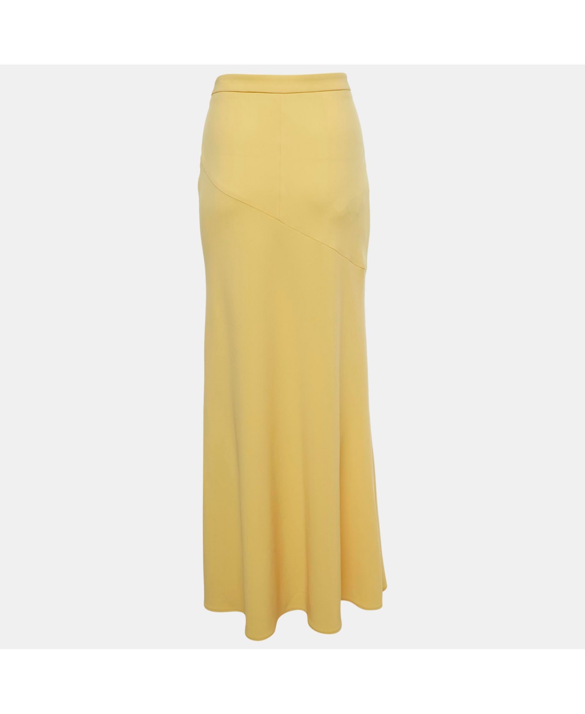 Pre-Owned Moschino Women's Cheap And Chic Yellow Crepe Flared Maxi Skirt