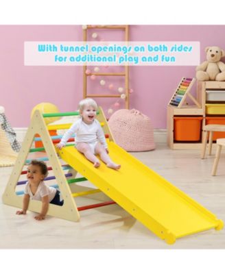 5 in 1 Kids Triangle Climber Play Gym Set with 2 Ramps