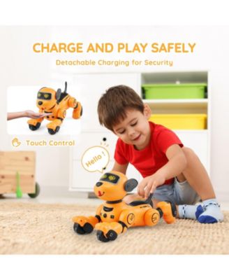 RC Robot Dog Toy, Talking Dancing Interactive Pet with Touch & Voice Remote Control, Programmable Robot for Kids