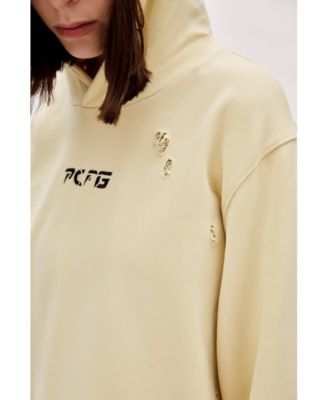 Women's Cotton Long-Sleeve Destroyed Hoodie