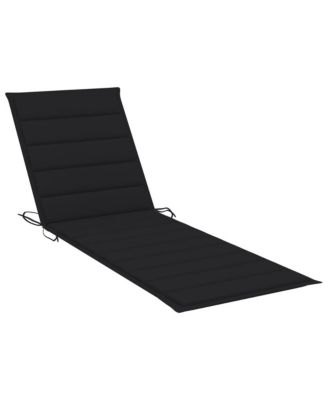 Sun Lounger Black Solid Acacia Wood 78.7 x 24.0 x 11.8