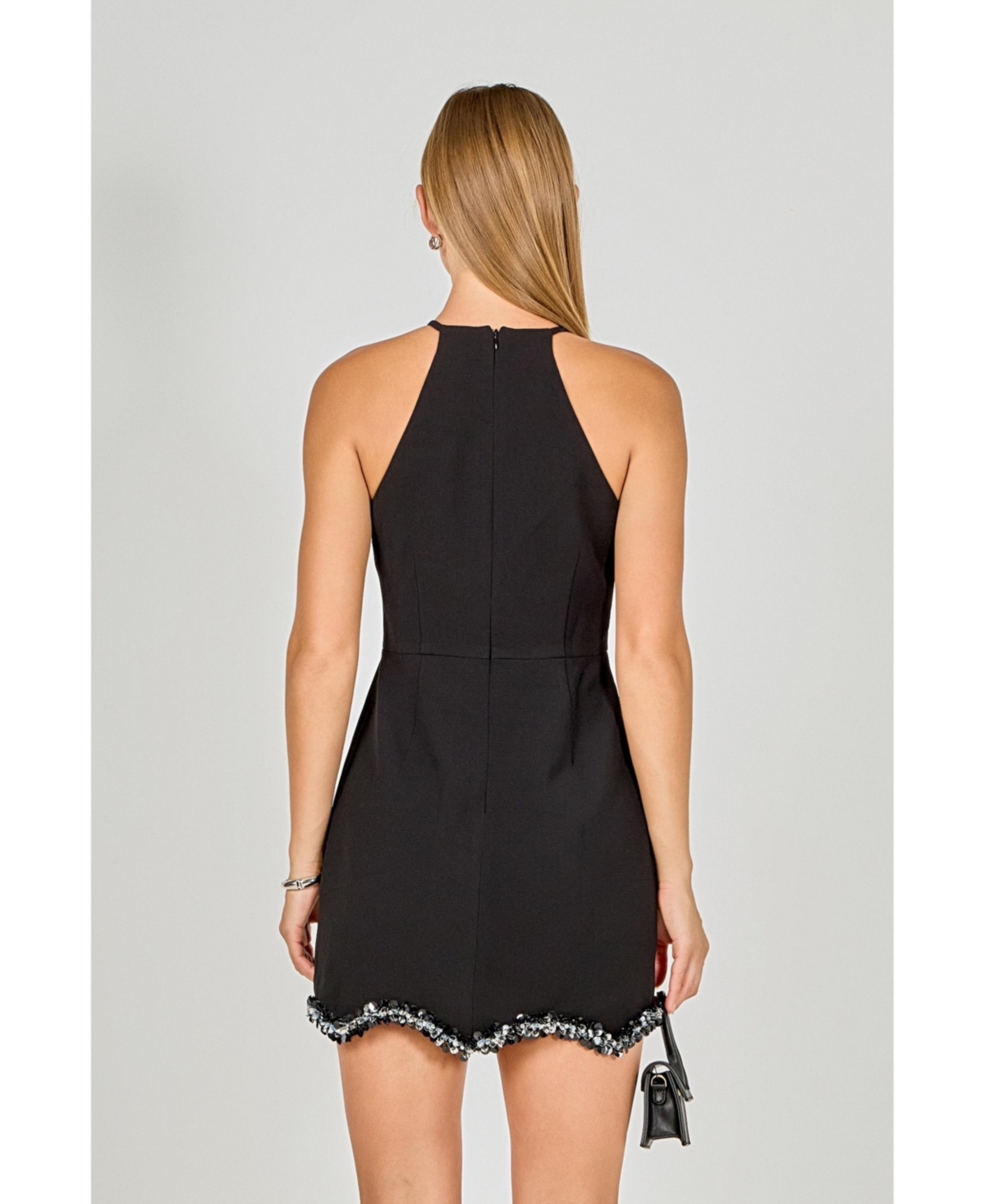 endless rose Women's Jewel Scalloped Mini Dress