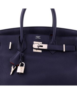 Pre-Owned HERMES Birkin 30 Handbag Verso Togo with Palladium Hardware