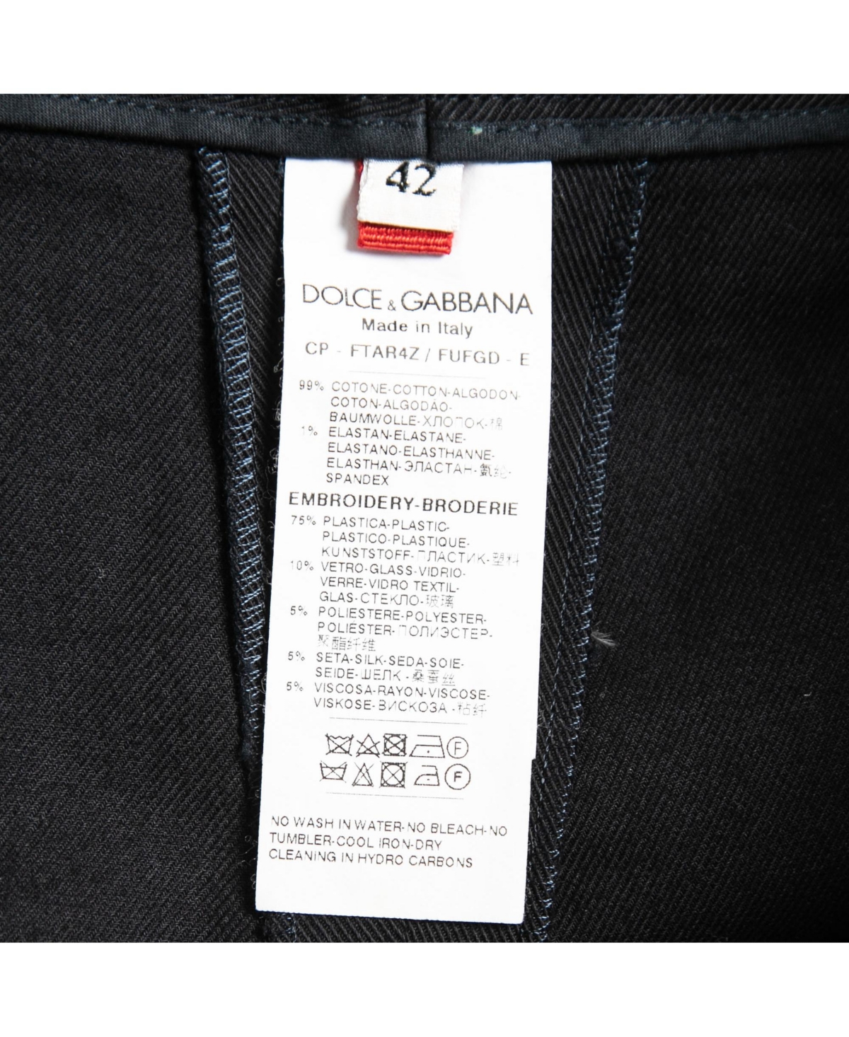 Pre-Owned Dolce & Gabbana Women's Black Cotton Embellished Embroidered Culottes