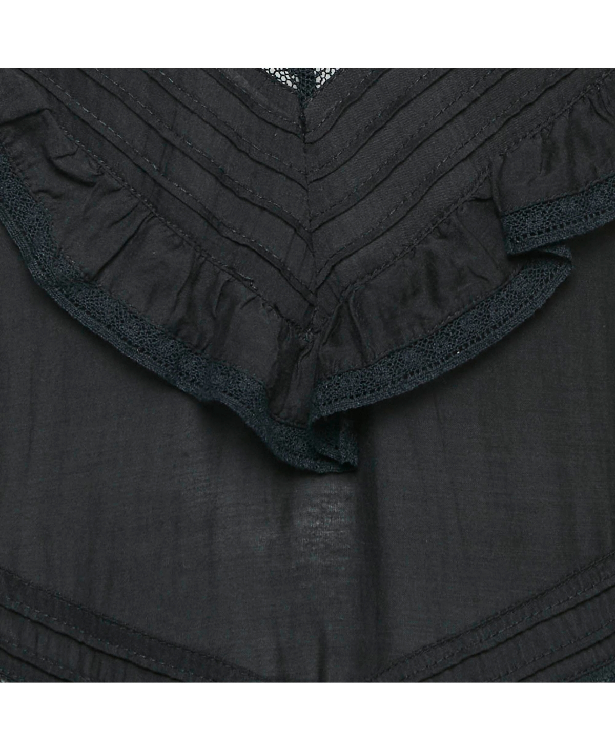 Pre-Owned Zadig & Voltaire Women's Black Lace Trim Rilli Cotton Asymmetric Midi Dress