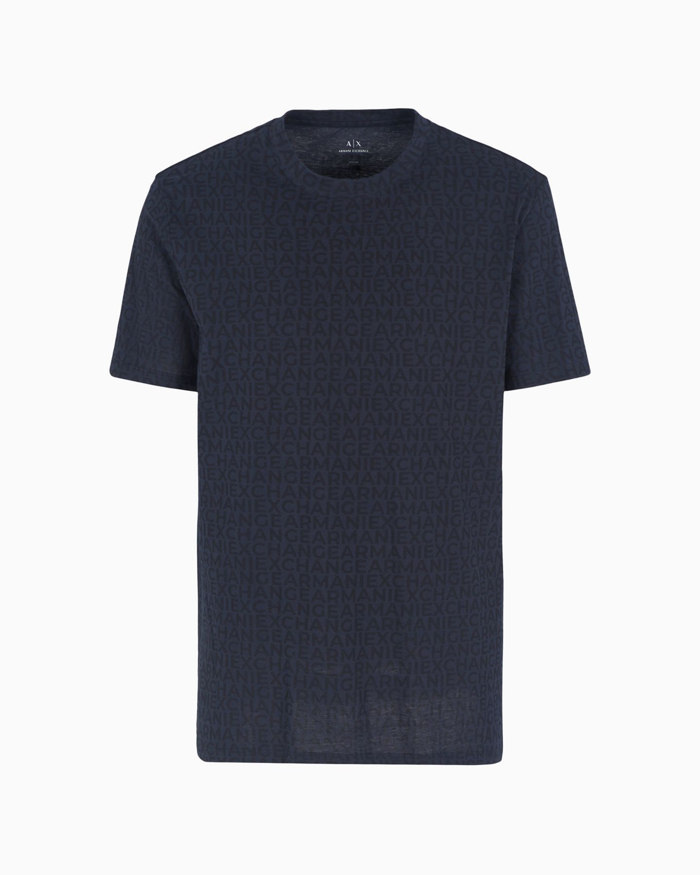 Мужская футболка A|X Armani Exchange Allover Logo Print, цвет: Тёмно-синий — фото 3