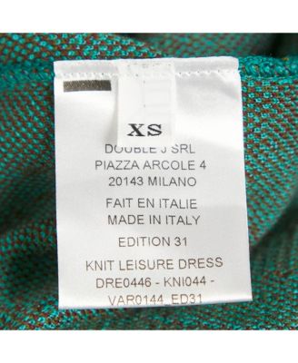 Women's . Green Diamond Jacquard Knit Leisure Dress