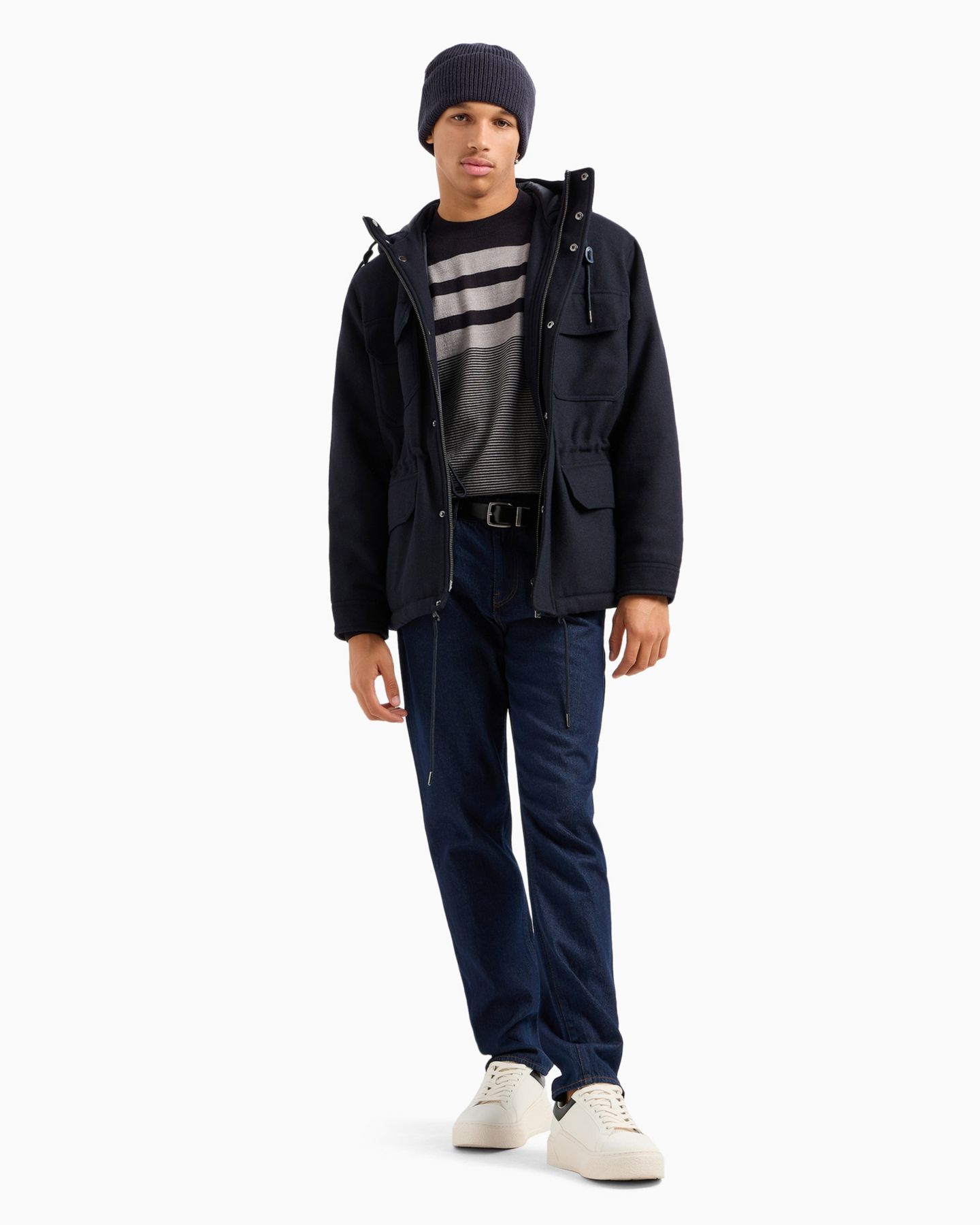 Мужской свитер A|X Armani Exchange Wool-Blend Mix Horizontal Color Blocked, цвет: Разноцветный — фото 2