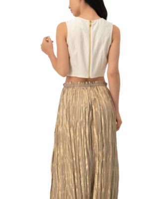 Women's Cropped Sleeveless Top with Back Zip