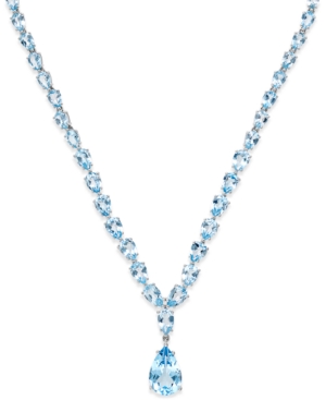 image of Blue Topaz Statement Necklace (30 ct. t.w.) in Sterling Silver